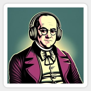 Money Moves Ben Franklin Retro Headphones Sticker